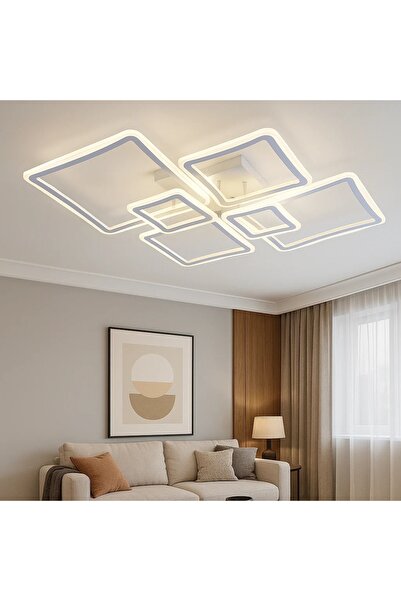 OEM Lustră LED Temperatură Reglabilă 3000–6500K cu Telecomandă Design Geometric Modern Evorin