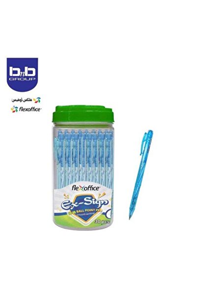 FLEXOFFICE Ballpoint Pens, Blue Ink, 0.5mm, 30-Pack (FO-09-Blue)