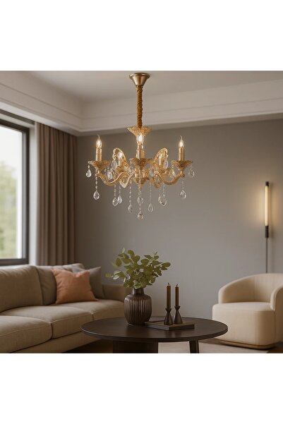 OEM Candelabru Clasic cu 5 Brațe Finisaj Auriu Cireden