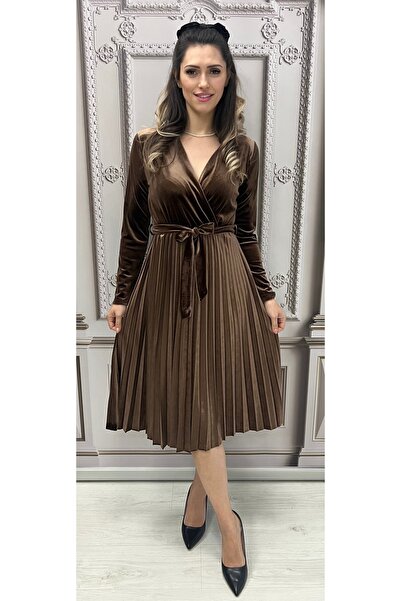 styleFlex Rochie Elegantă din Catifea Elastică, cu Talie pe Elastic și Fustă ...