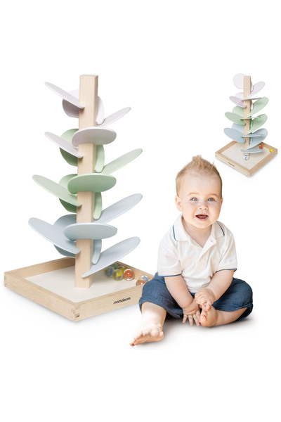 mamabrum Culodrom din lemn - copac de sunet cu bile