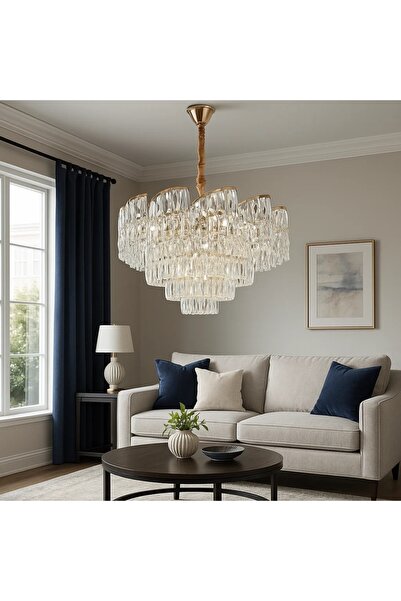 OEM Meridianis Crystal Chandelier with Layered Waterfall Design