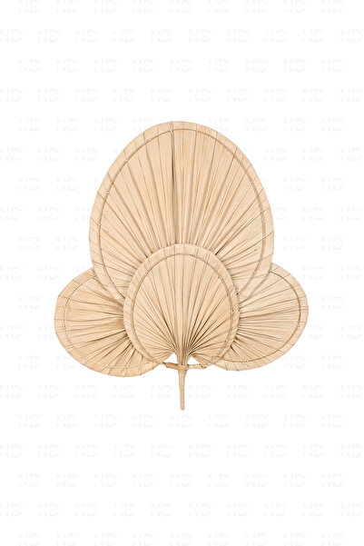 NATUREL DEKOR Bohem Palmiye Yaprağı, Japon Yelpazesi 4'lü SET 30x40-19x28 cm, Duvar Dekorasyon, Duvar Süsü