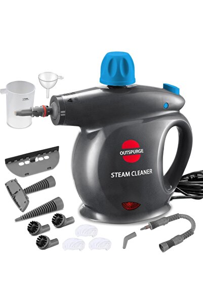 Generic منظف بخاري محمول باليد يعمل بالضغط من أوتسبيرج - 13 ملحقًا، قفل أمان، رمادي