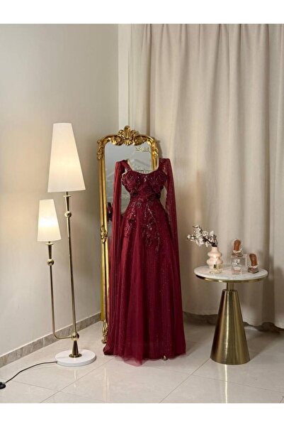 vanus fashion 6189-فستان سهرة ساتر (لونين)