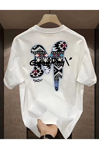 LELVANİ تيشيرت للجنسين مطبوع نقش "يوم سعيد"