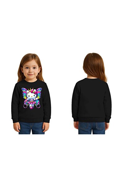 SEDİRLİ Унисекс детска блуза с принт Hello Kitty и 3-нишка ребра