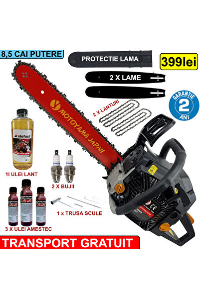 Campion Pachet promoțional Motoyama Japan pentru drujba pe benzină de 8,5 CP ...