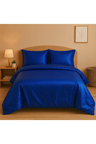 Alisy Home Dark Blue Satin Duvet Cover Set Double – Stylish and Luxurious Bed...