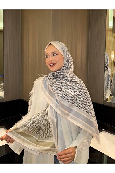 Dolce Patterned Silk-Look Shawl – Soft Color Stylish Satin Scarf, Daily and Special Occasion Use