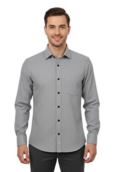 KAMER Men's Winter Long Sleeve Single Pocket Shirt 4084 Bgl-St04993