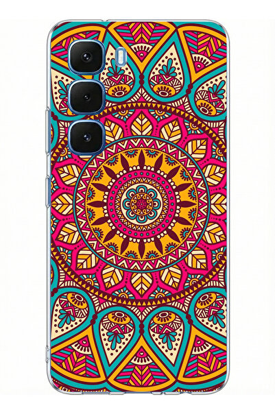 TechTree حافظة سيليكون متوافقة مع هاتف Infinix Hot 60-60i موديل Mandala مطبوع