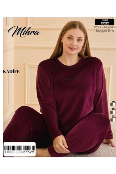 Mihra Set de pijamale pentru femei din catifea franceză