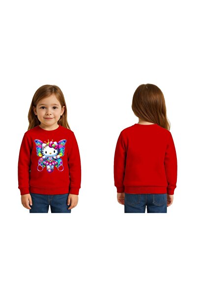 SEDİRLİ Унисекс детска блуза с принт Hello Kitty и 3-нишка ребра