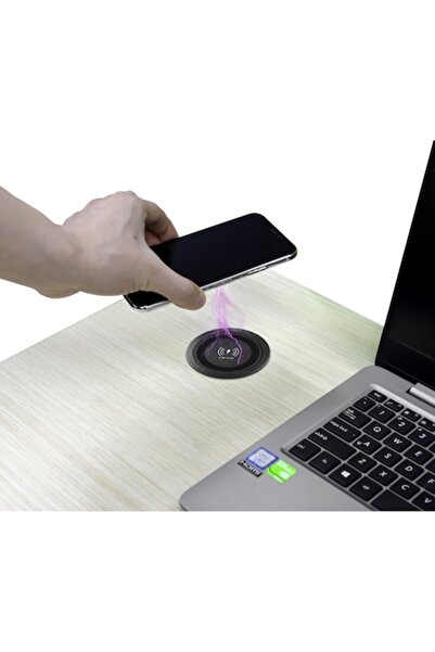 OEM Wireless charger +USB A & USB C type, slim, 20W, adapter included, Black