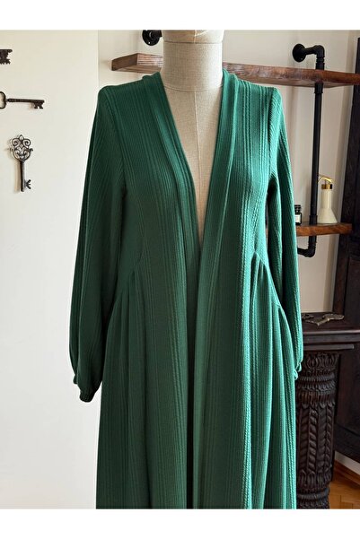 FENDEL Yandan Büzgülü Örme Uzun Hırka Ferace 2408 NAVRA |