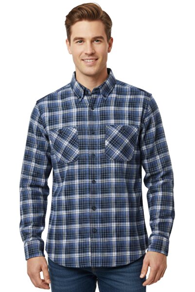 KAMER Men's Winter Long Sleeve Double Pocket Shirt 4045 Bgl-St04994