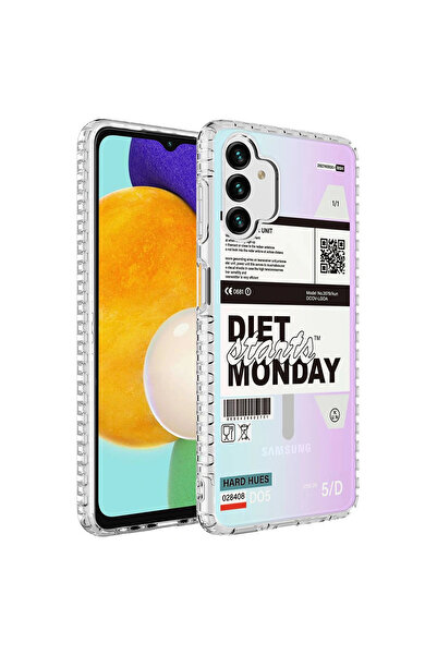 one depot only for quality life جراب لهاتف سامسونج A04S مصنوع من السيليكون المزخرف الملون مع حافة وسادة هوائية