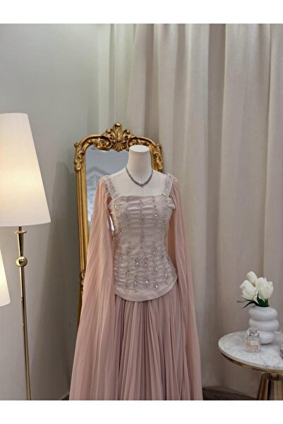 vanus fashion 6256- فستان بلونين – أنوثة وأناقة ناعمة