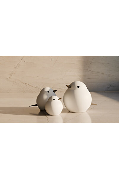 OBLİVA 3 adet kuş dekor biblo