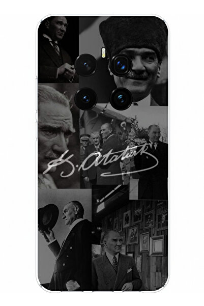 TechTree حافظة سيليكون متوافقة مع هاتف Honor Magic 7 PRO من Kemal Atatürk Signature B مطبوع