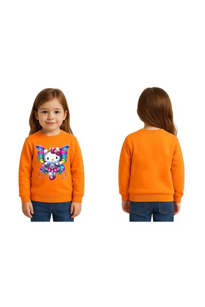 SEDİRLİ سويت شيرت للأطفال من الجنسين هيلو كيتي مطبوع مكون من 3 خيوط