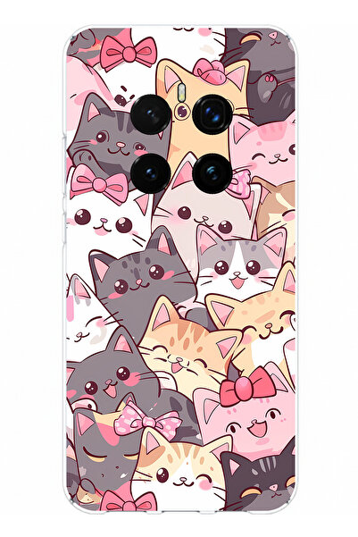 TechTree حافظة سيليكون متوافقة مع Honor Magic 7 PRO Cute Cats مطبوع