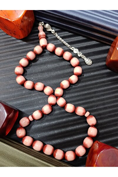 Anemore Collection سبحة من خشب العنبر بلون كريمي بوردو