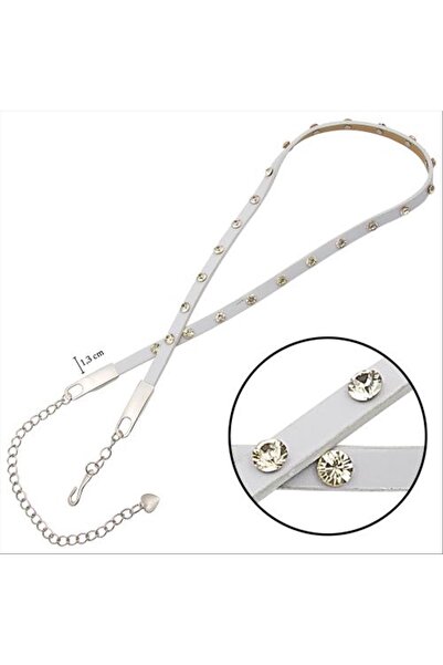 ZERO LAND 1590458739 حزام جلدي كلاسيكي (215804) مرصع بالأحجار - أخضر