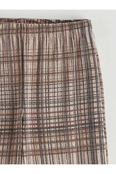 LC Waikiki Pantaloni de pijama pentru femei în carouri cu talie elastică