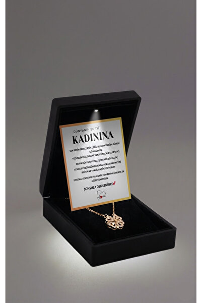 ganispe "Dünyanın En İyi Kadınına" Dörtlü Yonca Çelik Kolye | Işıklı Premium ...