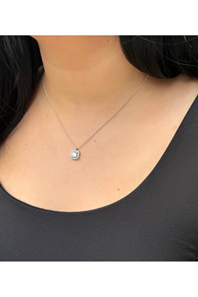 Lavin Accessory Taşlı Baget Çelik Kolye