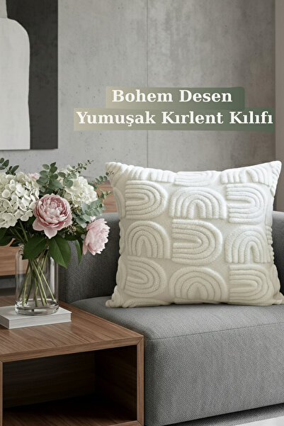 KAMİZ Bohemian Punch Throw Pillow Cover Decorative Throw Pillow Cover Dowry Set Ideal Cream