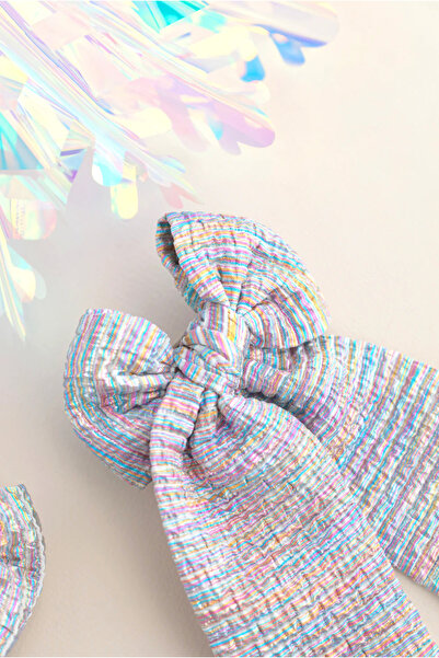 chipiques Hologram Sim Textured Long Tail Ballerina Bow – Automatic Clip