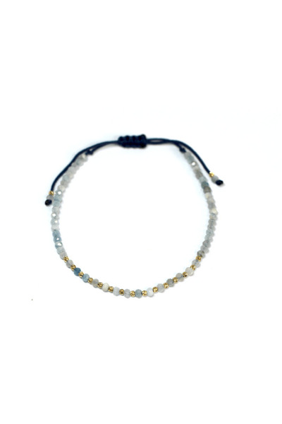 Beejou Brățară din aur galben de 14K cu acvamarin