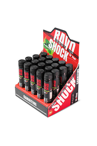 NOWUP NUTRITION Ravo Shock Liquid L-Carnitine – 20 x 25 ml | Carnitine + Caffeine + Yeşil Çay & Mentol – 20 Shot