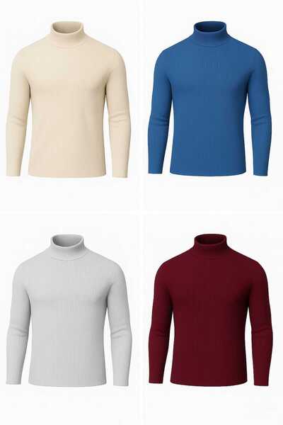 ANATOLIATEKSTILE Maletă Unisex Ribbed – Guler Înalt, Elastică, Slim Fit(S/M)