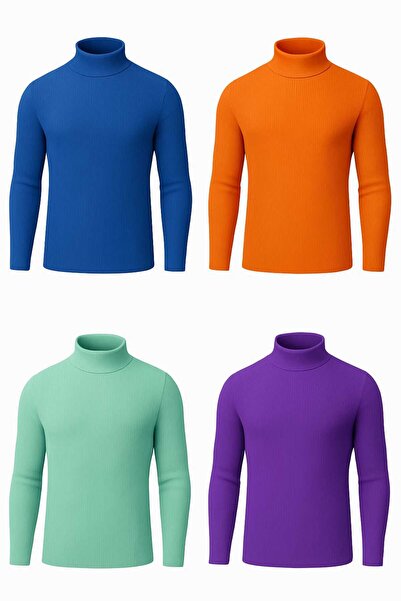 ANATOLIATEKSTILE Unisex Ribbed Suitcase – High Collar, Elastic, Slim Fit(S/M)