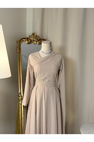 vanus fashion 6073 -فستان ميدي ( 2 لونين )