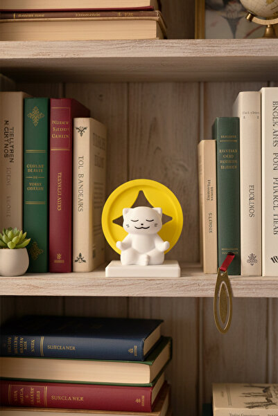 CharmFancy Minimalist Şans Kedisi - Zen Kedi Figürü - Lucky Money Cat