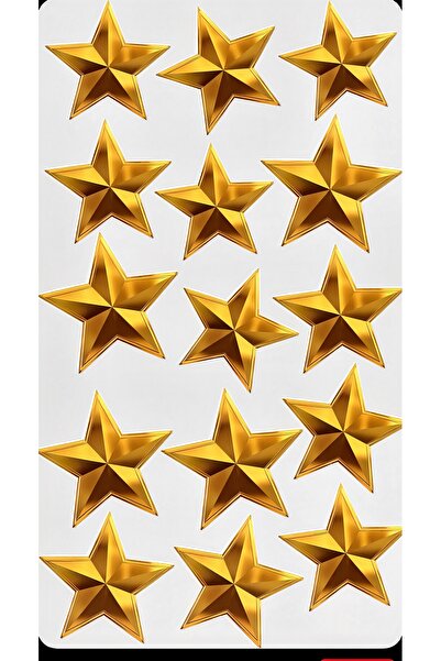 Limitless Design مجموعة ملصقات نجمة ثلاثية الأبعاد ذهبية اللون - ملصق زخرفي م...