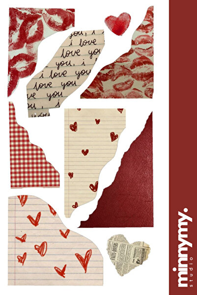 Minnymy Collage Collection Sticker, Çıkartma, Ajanda, Günlük, Planlayıcı, Bullet Journal , Scrapbook