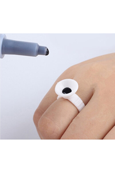 BTN İpek Kirpik, Kalıcı Makyaj Boya ve Yapıştırıcı Yüzükleri 10 Adet