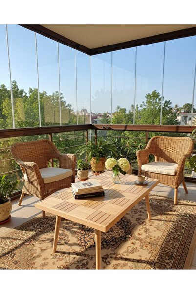 MİRRORSS Orta sehpa ahşap vernikli konik ayak 120 X 60 cm yükseklik 42 cm Office salon balkon sehpası