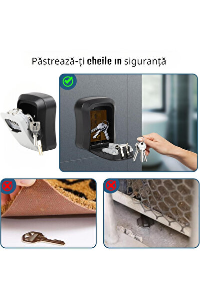 OEM Cutie de chei cu parola antifurt, montata pe perete, caseta metalica impermeabila pentru santier