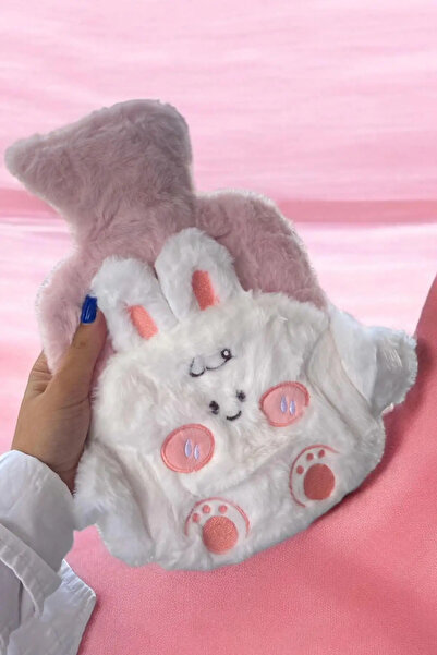 Kokoş حافظة قطيفة على شكل أرنب + حقيبة ماء كبيرة الحجم