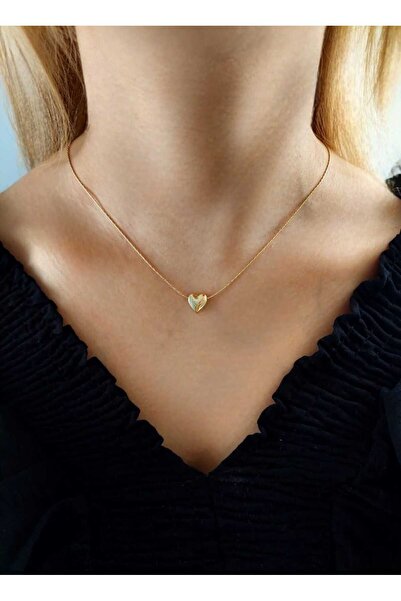 Madam Bikan Gold Renk Minimal Kalp Kolye