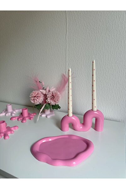 Lumora moments Dekoratif Tepsi ve Şamdan Seti – Mum Hariç