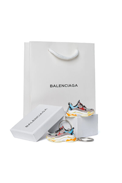 Balenciaga Triple S Grey Red Blue Keychain Set, Box and Bag
