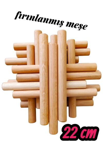 ncy Ahşap Ritim Çubuğu 20 Çift ( 40 Adet ) Fırınlanmış Meşe Pürüzsüz 22 Cm 20 Mm